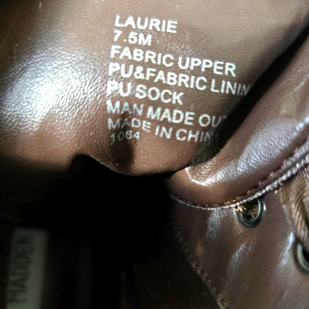 Steve Madden Frost Brown Velvet Lace-Up Ankle Boots Size 7.5M - Picture 8 of 10